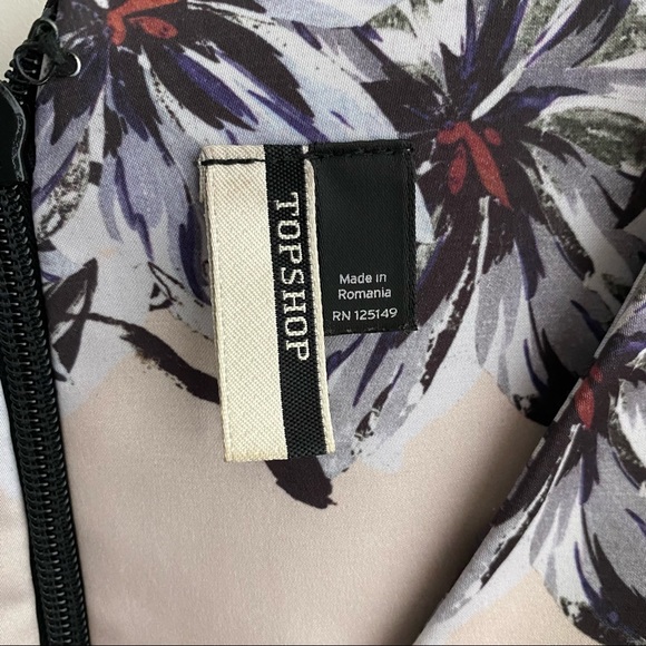 Topshop Cream Floral Shift Dress - Picture 3 of 4